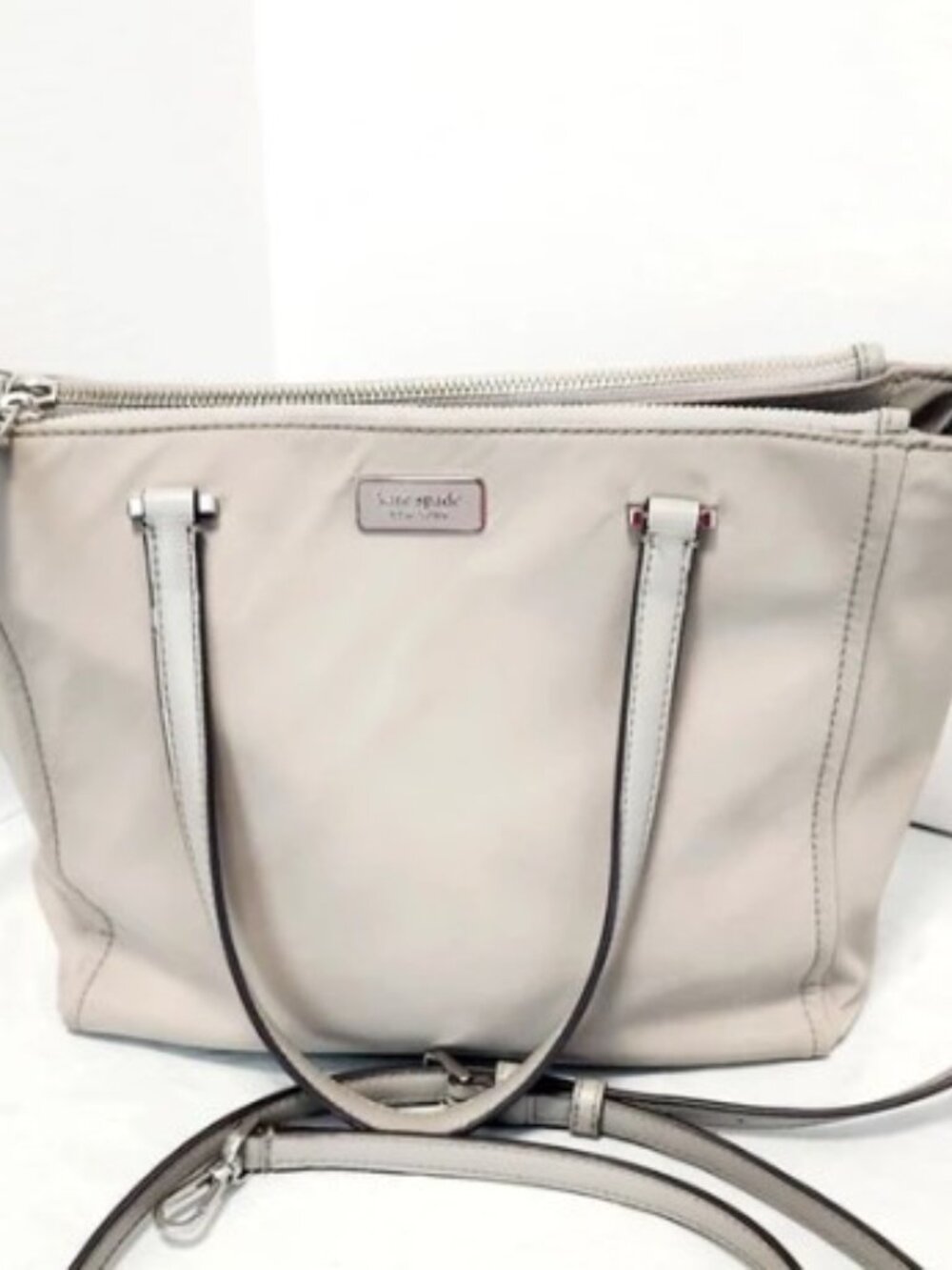 Kate Spade Soft Taupe Vinyl Satchel/Crossbody